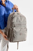 Bagacar Bolsas 1095 Su Geçirmez İthal Krinkıl Kumaş Laptop Bölmeli Okul ve Günlük Sırt Çantası Vizon - 1