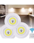 Uzaktan Kumandalı 3 Lü Spot Led Lamba Kablosuz Pilli Işıldak - 1
