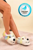 Albishoes Sevimli Köpek Hayvan Figürlü Peluş Yumuşak Taban Ev Botu Kışlık Hayvanlı Ev Panduf (30-40) - 1