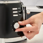 Homend Vintage Breadfast 1527H 2 Dilim Kapasiteli Ekmek Kızartma Makinesi Siyah thumbnail 3