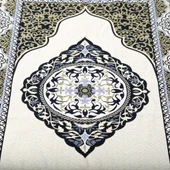 Hediyelik Tafta Seccade Siyah-Gold 68x110 cm - 200 gr - 3