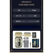 VGR V-337 Elektrikli Tıraş Makinesi Düzeltici Metal 7500 Rpm IPX6 thumbnail 5