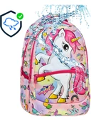 Pembe Unicorn Desenli Kız İlkokul Sırt Çantası + Beslenme Çantası (2307) - 3