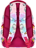 Pembe Unicorn Desenli Kız İlkokul Sırt Çantası + Beslenme Çantası (2307) - 7
