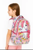 Pembe Unicorn Desenli Kız İlkokul Sırt Çantası + Beslenme Çantası (2307) - 2