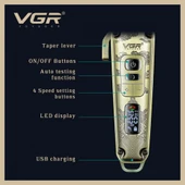 VGR V-005 Profesyonel Saç Kesme ve Tıraş Makinesi - Renkli Taraklı Tam Set! - 7