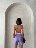 Kapaklı şort etek lila s208 thumbnail 2