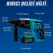 Akülü Süper 5li Set Makina 88vf 5ah 125mm Avuç Taşlama + Sds Plus Kırıcı Delici Hilti + Somun Sıkma Sökme + Vidalama Matkap + Budama Testere  EEA376 thumbnail 3