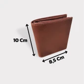 Hakiki Deri Erkek Bozuk Para Gözlü Taba Mini Cüzdan gvn-0131 - 6