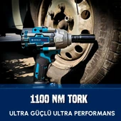 Yeni Profesyonel Kömürsüz Akülü 88vf Somun Sıkma Sökme Seti 1100Nm EEA386 thumbnail 2
