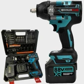 Yeni Profesyonel Kömürsüz Akülü 88vf Somun Sıkma Sökme Seti 1100Nm EEA386 thumbnail 1