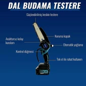 Akülü Süper 5li Set Makina 88vf 5ah 125mm Avuç Taşlama + Sds Plus Kırıcı Delici Hilti + Somun Sıkma Sökme + Vidalama Matkap + Budama Testere  EEA376 thumbnail 6