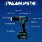 Akülü Süper 5li Set Makina 88vf 5ah 125mm Avuç Taşlama + Sds Plus Kırıcı Delici Hilti + Somun Sıkma Sökme + Vidalama Matkap + Budama Testere  EEA376 thumbnail 5