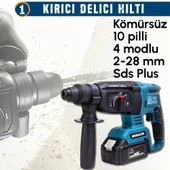 CHELİKBEİ EEA378 Akülü 7li Set Kırıcı Delici + 450Nm Somun Sökme + 13mm Vidalama + Daire Testere + 125mm Avuç Taşlama + Dekupaj Testere + Powerbank ve Led thumbnail 4