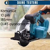 CHELİKBEİ EEA378 Akülü 7li Set Kırıcı Delici + 450Nm Somun Sökme + 13mm Vidalama + Daire Testere + 125mm Avuç Taşlama + Dekupaj Testere + Powerbank ve Led thumbnail 7