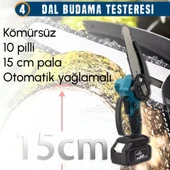 CHELİKBEİ EEA379 Akülü 8li Set Kırıcı Delici + 450Nm Somun Sökme + 13mm Vidalama + Dal budama makası + Dal testeresi + 125mm Avuç Taşlama + Dekupaj Testere + Powerbank ve Led - 7