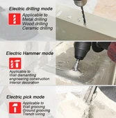 Elektrikli 3 Ürün Profesyonel Pnömatik Kırıcı Delici Matkap (3 Ürün) EEA437 - 6