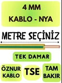 Öznur 4 MM NYA Kablo Metre Seçenekli (Sarı-Yeşil) - 1