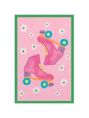 Pembe Paten Tasarımlı Eğlenceli Spor Temalı Hediye Not Kartı Kartpostal  10x15 cm thumbnail 1