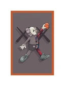 Kaws Tasarımlı Hediye Kartı  Modern Sanat & Pop Art Temalı Not Kartı Kartpostal 10 x 15 cm - 1