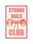 Strong Girls Club  Güçlü Kızlar Kulübü Temalı Dekoratif Hediye Not Kartı Kartpostal  10x15 cm thumbnail 1