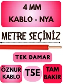 Öznur 4 MM NYA Kablo Metre Seçenekli (Kırmızı) - 1