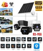 V380Pro RX95G 15MP (5+5+5) Üç Kameralı Ultrahd 4g Güneş Enerjili Akıllı Güvenlik Kamerası - 1