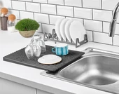 Tezgah Üstü Bulaşık Kurutmalığı Özel Eğimli Dizayn Bulaşıklık Sert Sağlam 40 x 32,5 Cm 10145 - 7