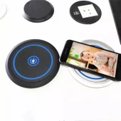 Akıllı Kule Elektrikli Açılır Soket 3 Soket + 2 USB + Üst Kablosuz Şarj Masaüstü Soketi Güvenlik Koruması,Silver thumbnail 4