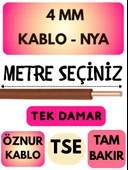 Öznur 4 MM NYA Kablo Metre Seçenekli (Kahverengi) - 1