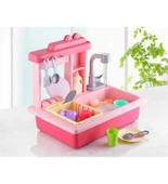 Pilli Modern Akan Musluklu Lavabo Mutfak Seti ( Pembe Renk) - 1