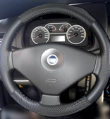 DİKİŞLİ DİREKSİYON KILIFI KARBON DERİ NOKTALI DERİ SİYAH DİKİŞLİ F.IAT ALBEA İÇİN thumbnail 1