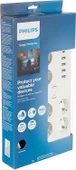 Philips SPN7060WA Akım Korumalı Priz 6'lı 900J 2m 4 USB 20W 1 Type-C 15W, Standart - 3