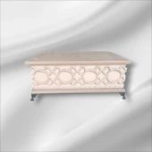 Ahşap- Ham Mdf- Desenli-takı-makyaj-aksesuar-çok Amaçlı- Ayaklı dikdörtgen Dekoratif Kutu - 3