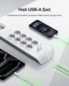 Belkin bsv804Vf2M Akım Korumalı Uzatma Priz,8 Çıkışlı Priz,2,4A Çıkışlı iki (2) adet USB Bağlantı Noktası ,2M, 2x2.4A USB Girişi thumbnail 2