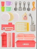 Pilli Modern Akan Musluklu Lavabo Mutfak Seti ( Pembe Renk) - 3