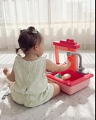 Pilli Modern Akan Musluklu Lavabo Mutfak Seti ( Pembe Renk) - 4