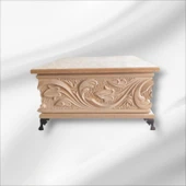 Ahşap- Ham Mdf- Desenli-takı-makyaj-aksesuar-çok Amaçlı- Ayaklı Kare Dekoratif Kutu - 2