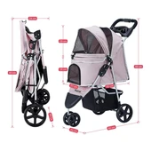 Zampa TriBoro Pembe Kedi-Köpek Arabası (SP03P-P)| Katlanabilir, Süspansiyonlu ve Fonksiyonel Tasarım thumbnail 4