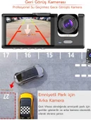 1080P Dash Cam Full Hd Araç içi Kamera Ön Arka ve İç Kayıt 3 Kamera Gece Görüşlü G Sensör Geniş Açı thumbnail 5