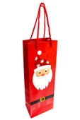 Yılbaşı Noel Baba Desenli Hediyelik Şişe Çanta 2'li - 2