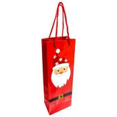 Yılbaşı Noel Baba Desenli Hediyelik Şişe Çanta 2'li - 1