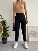 Atlas fletolu pantolon siyah - 1