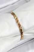 316L Çelik Arpa Model Gold Renk Kadın Bilekik thumbnail 3