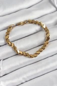 316L Çelik Arpa Model Gold Renk Kadın Bilekik thumbnail 2