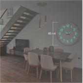 Büyük Dev 60 cm Ebat Ebadında Aluminyum Çerçeve Gerçek Ön Camlı Gece Görünen Fosforlu Duvar Saati - 1