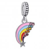 Bileklik ve Kolye İçin Renkli Gökkuşağı Sallantılı Gümüş Kaplama Charm - 1