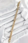 Xuping Pirinç Klasik Zincir Model Gold Renk Kadın Bileklik - 2