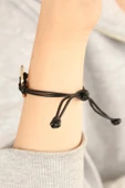 COOL (Havalı) Siyah Deri İpli Unisex Mood Bileklik thumbnail 2