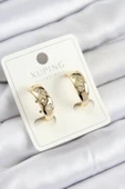 Xuping Zirkon Taşlı Halka Model Gold Renk Kadın Küpe - 1